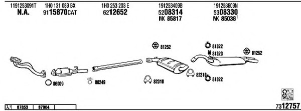WALKER VW36019 Exhaust System